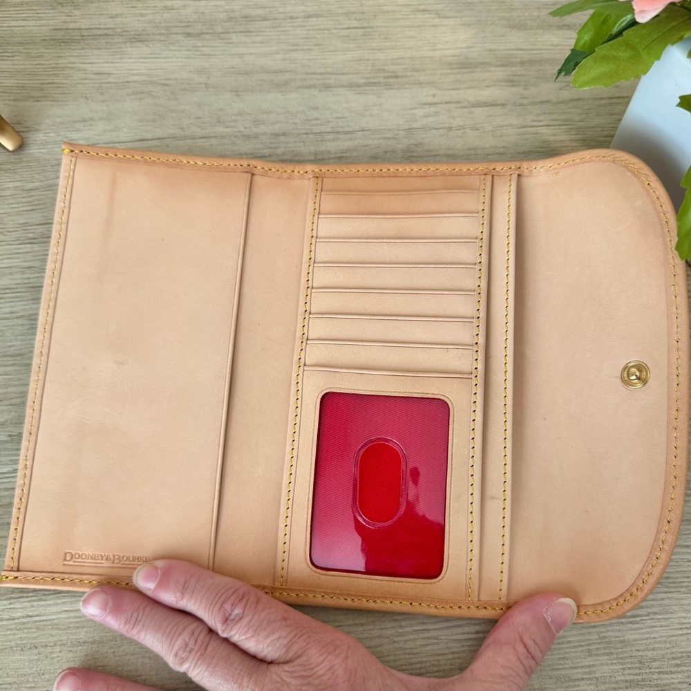 Dooney & Bourke Pink and Blue Gingham Continental Clutch Wallet - Used - Picture 7 of 10
